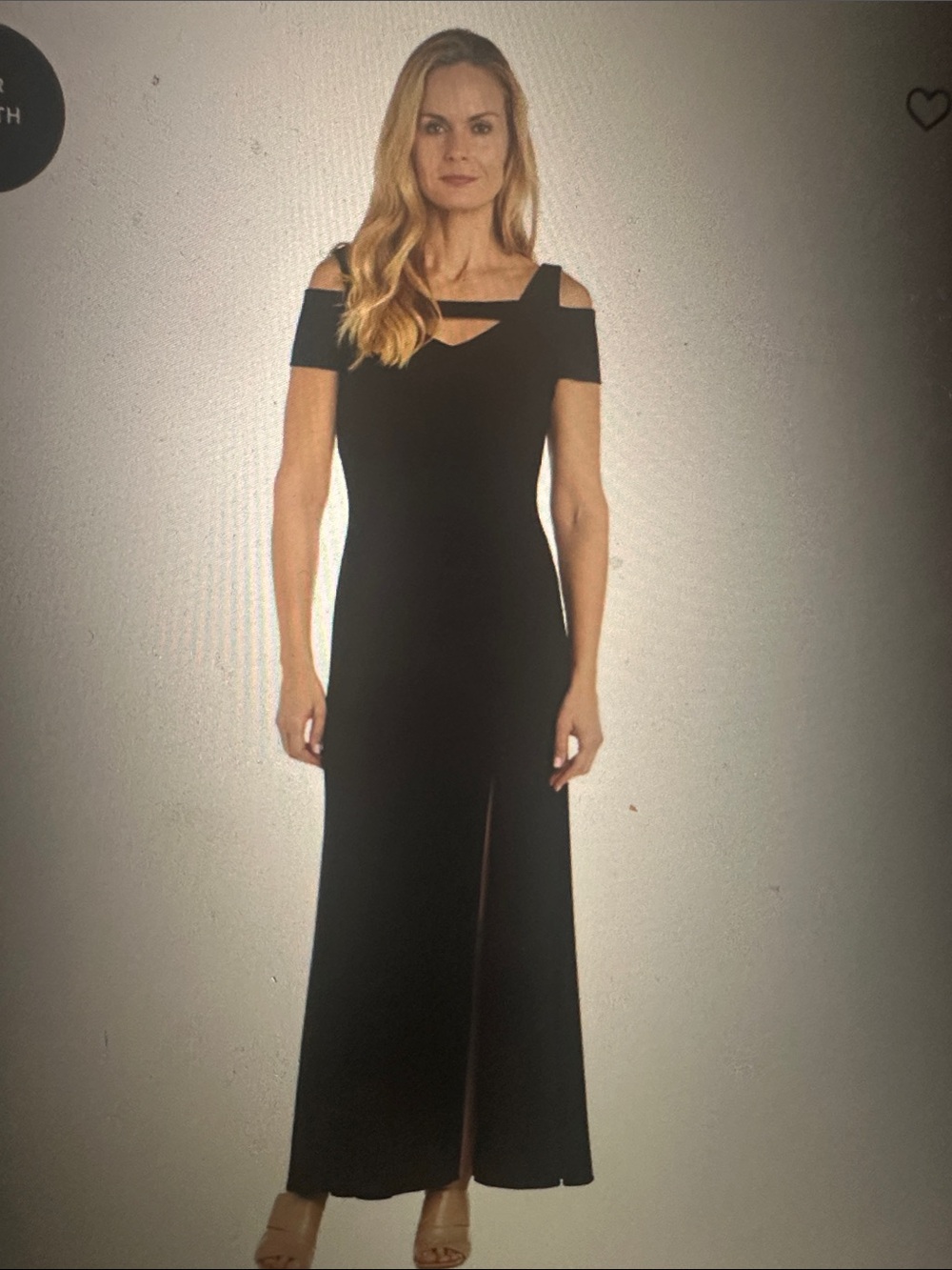 NWT R & M Nightway Cold-Shoulder Keyhole Evening Gown, size 14